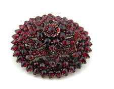 Antike Brosche  Granatstern   Steinbesatz   Silber  Granatschmuck   1900 Jh.#631