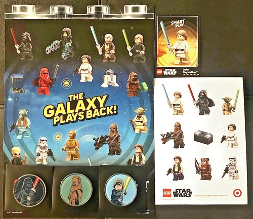 Target LEGO STAR WARS METALLIC COIN Set Of 3 Luke trading card lego ta stickers