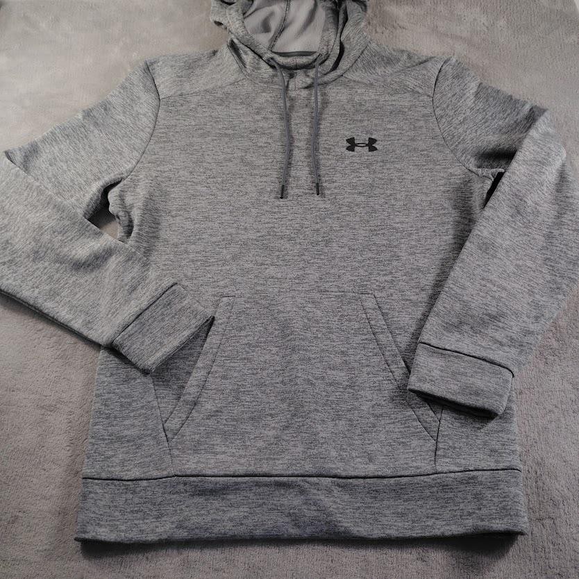Under Armour Hoodie Mens Small Gray Heather Loose Fleece Pullover Sweatshirt