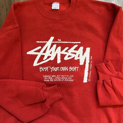 Vintage STÜSSY Sweatshirt Bust At Your Own Beat 1993 Size Large