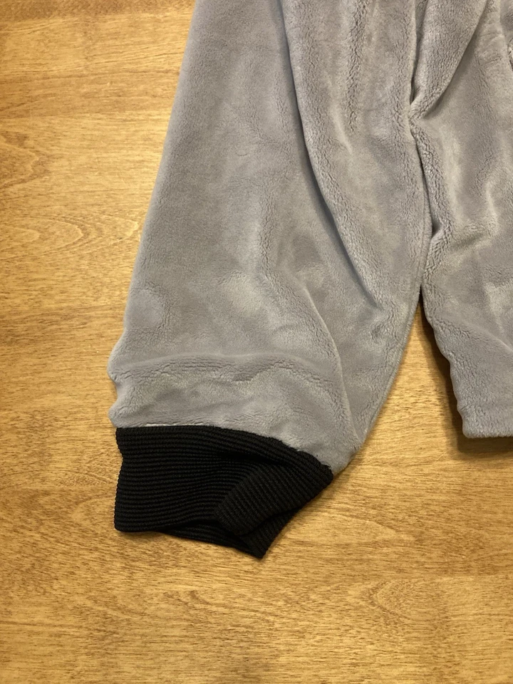 Chaqueta de bombardero James Perse reversible polar negra/gris con cremallera para mujer talla 2 M Foto 2 de 4