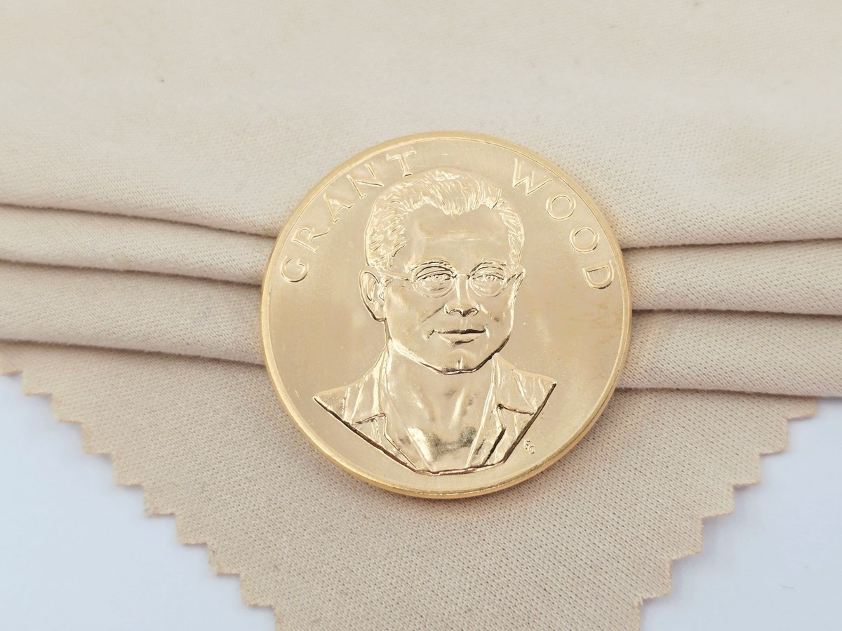 1980 US Gold 1 oz American Arts Commemorative Medal - Grant Wood