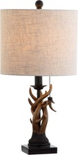 20.5" Brown Rustic Antler Table Lamp Bedroom Farmhouse Decor Mini Faux Antler