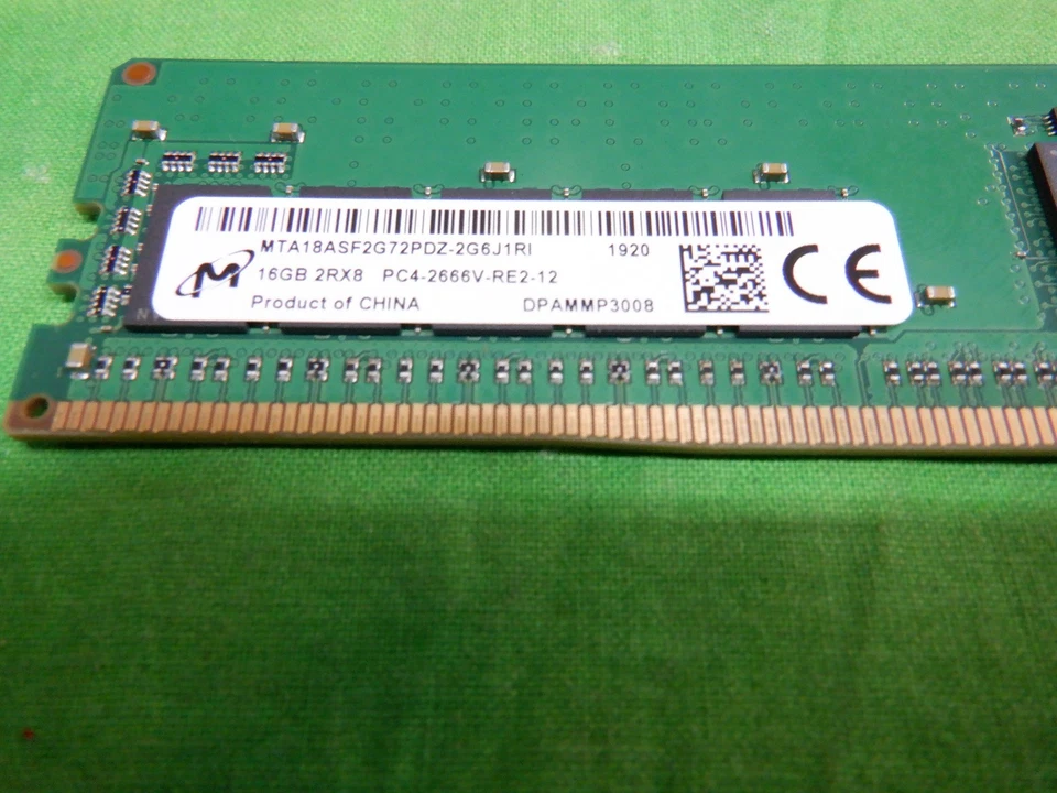 MICRON 16GB 2RX8 PC4-2666V DDR4 ECC Registered Server Memory - Image 2 of 3