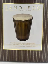 Sand + Fog 57oz Scalloped Soy Candle 3-Wick w/ Rubber Wood Lid Long Burn Time