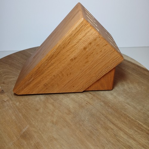 Cutco 8 Slot Solid Honey Oak Knife Block Wood Cutlery Storage Made In USA - Afbeelding 4 van 5