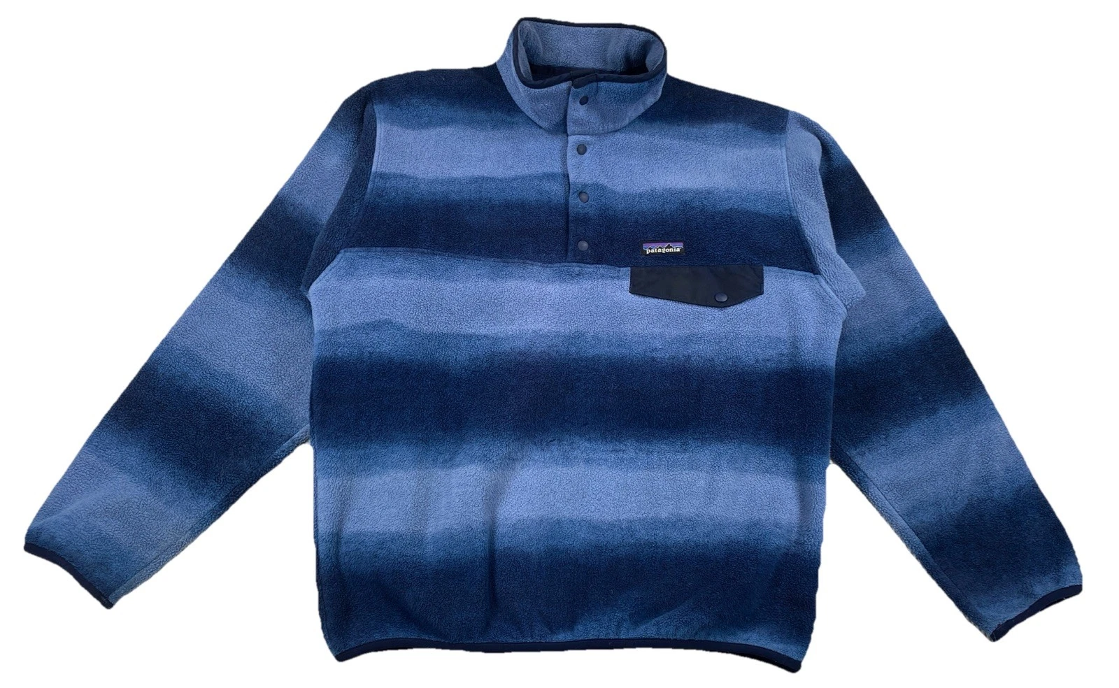 patagonia synchilla snap-t fleece striped sweater