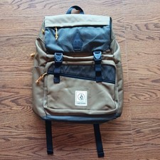 Volcom Woodward Laptop Backpack Khaki Olive Green Rucksack Skate School Daypack