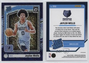 2024 Panini Donruss Optic Rated Purple Shimmer Prizm Jaylen Wells #252 Rookie RC