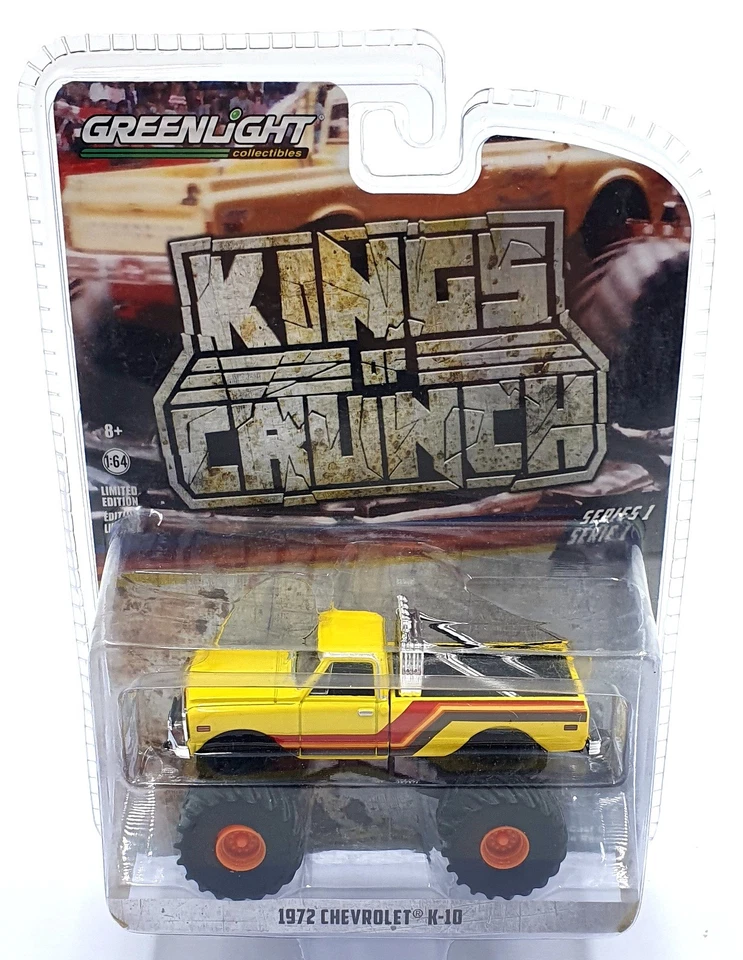 Greenlight 1/64 Scale 49010-F - 1972 Chevrolet K-10 - Yellow - Image 4 of 4