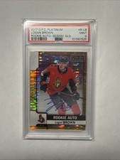 2017-18 O-Pee-Chee Platinum OPC Logan Brown Seismic Gold Auto /25 PSA 9 Mint