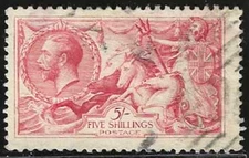 GREAT BRITAIN 1919, Sct #180, SG #416 USED F-Very Fine, King George V "Seahorse"