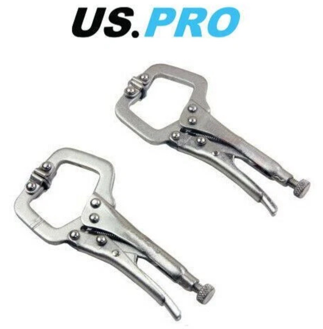 US PRO Tools 2 Piece Mini Locking C Clamp Set - C-Clamps 1832