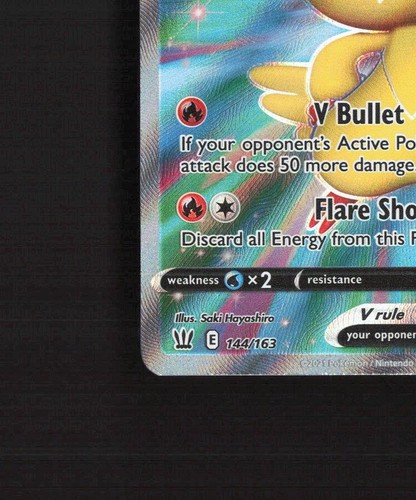 Tarjeta Pokémon holográfica ultra rara arte completo estilos de batalla Victini V 144/163 LP - Imagen 5 de 10