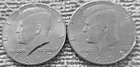 2 - 1986 D Kennedy half dollar coins