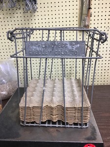 Vtg Metal Wire Egg Crate Highland Egg Co Greeley Co 15 12 X 13