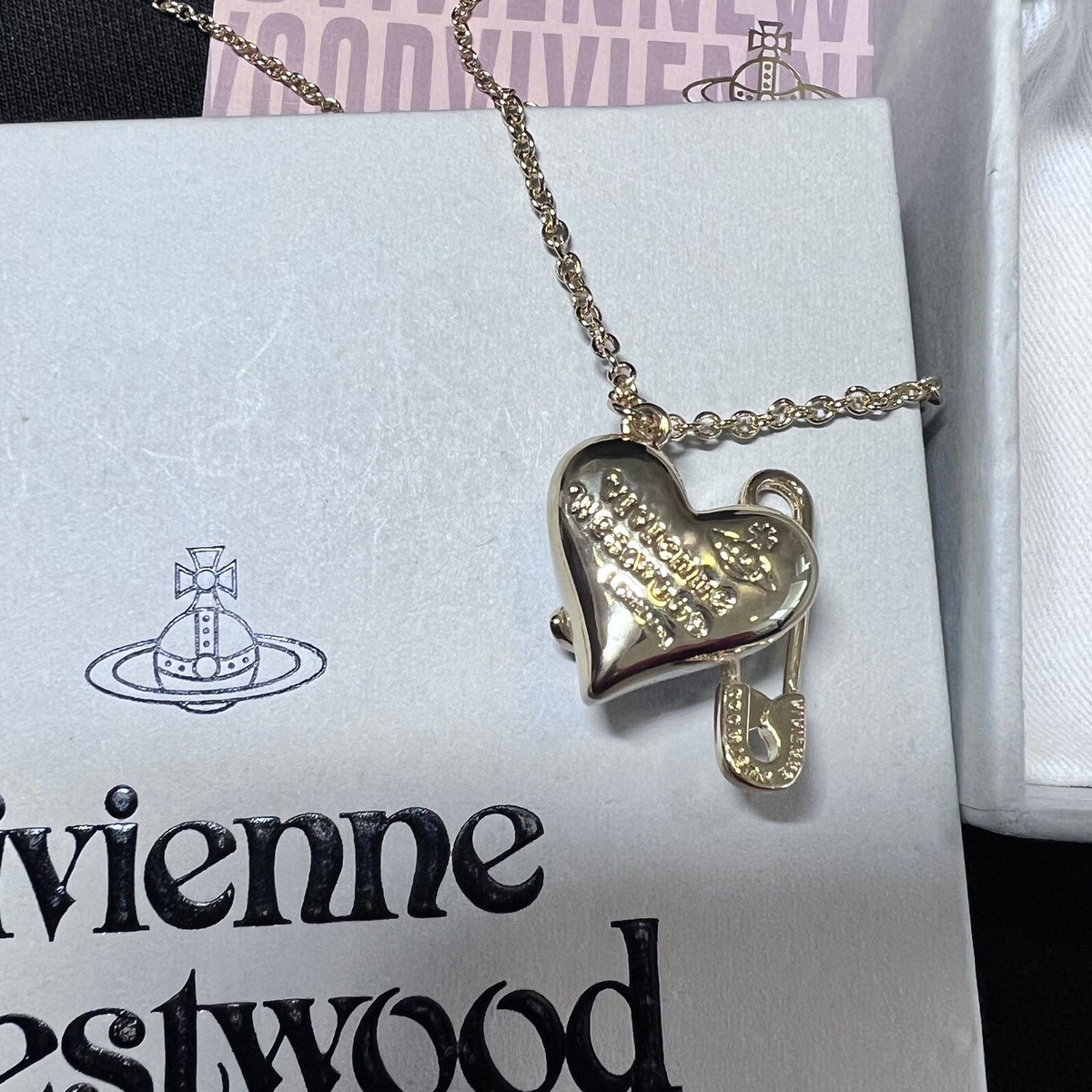 ヴィヴィアンウエストウッドORIETTA ハート＆安全ピン ネックレス ☆vivienne westwood☆ORIETTA ハート＆安全ピン ネックレス