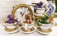 Ebros Metallic Baby Wyrmling Dragons in Tea C...