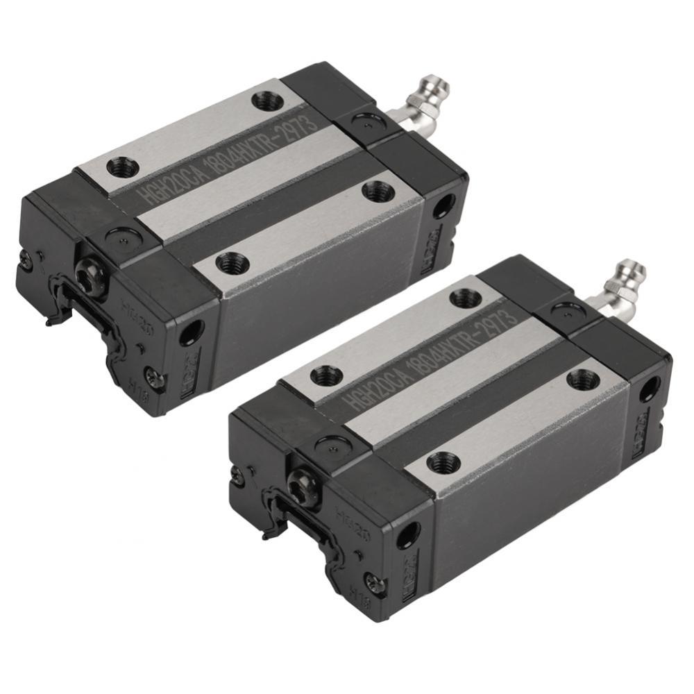 2X HGH20CA Rail Block 20mm Type Carriage Slider for HGR20 Rail Guide ...