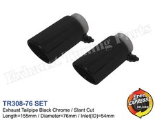 Auspuffendrohre Schwarz Chrom hitzebeständig 76mm for VW Audi BMW