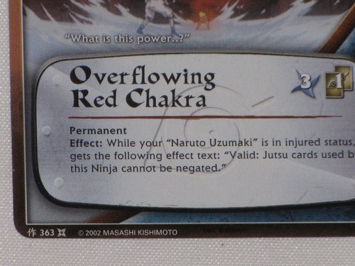 Naruto Overflowing Red Chakra M-363 1ª Edición CCG TCG Tarjeta Común - Imagen 15 de 24