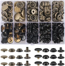 200 Pieces (50 Sets) 15MM Snap Fastener Kit 5/8 Inches (15Mm) Snap Button Snaps