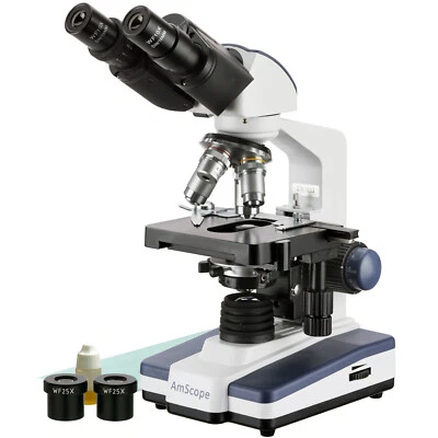 AmScope B120C 40X-2500X LED Lab Binocular Compound Microscope with 3D-Stage