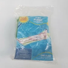 Swimming Pool Air Mattress Green Inflatable Float Floatie New Vintage 72"x27"