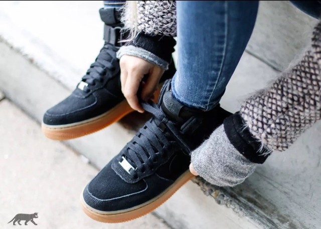 nike air force 1 high top womens black