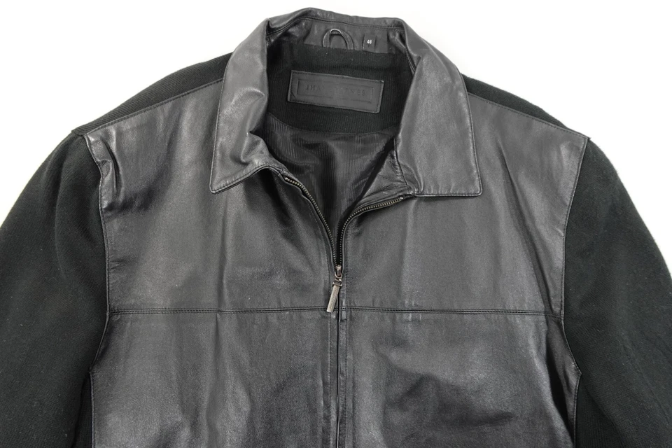 Jhane Barnes 男式皮革夹克 46 码 FLAW — 第 2/4 张图片