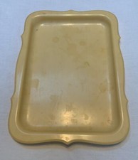 Antique 1930 s Butterscotch Bakelite Celluloid Vanity Dresser Tray - Stained