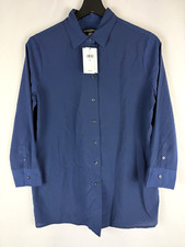  54 NEW Banana Republic Women's Blue Button Collared Split Back Blouse X-Small