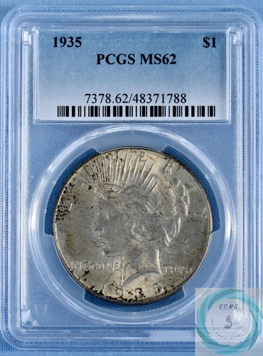 1935 Peace Dollar PCGS MS 62 - Vintage Tones with Nice Surfaces