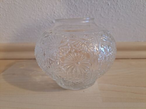 Runde Vase, WMF, Glas, Höhe 9,8 cm, Durchmesser 11,5 cm. Blümenmotiv. - Bild 1 von 6