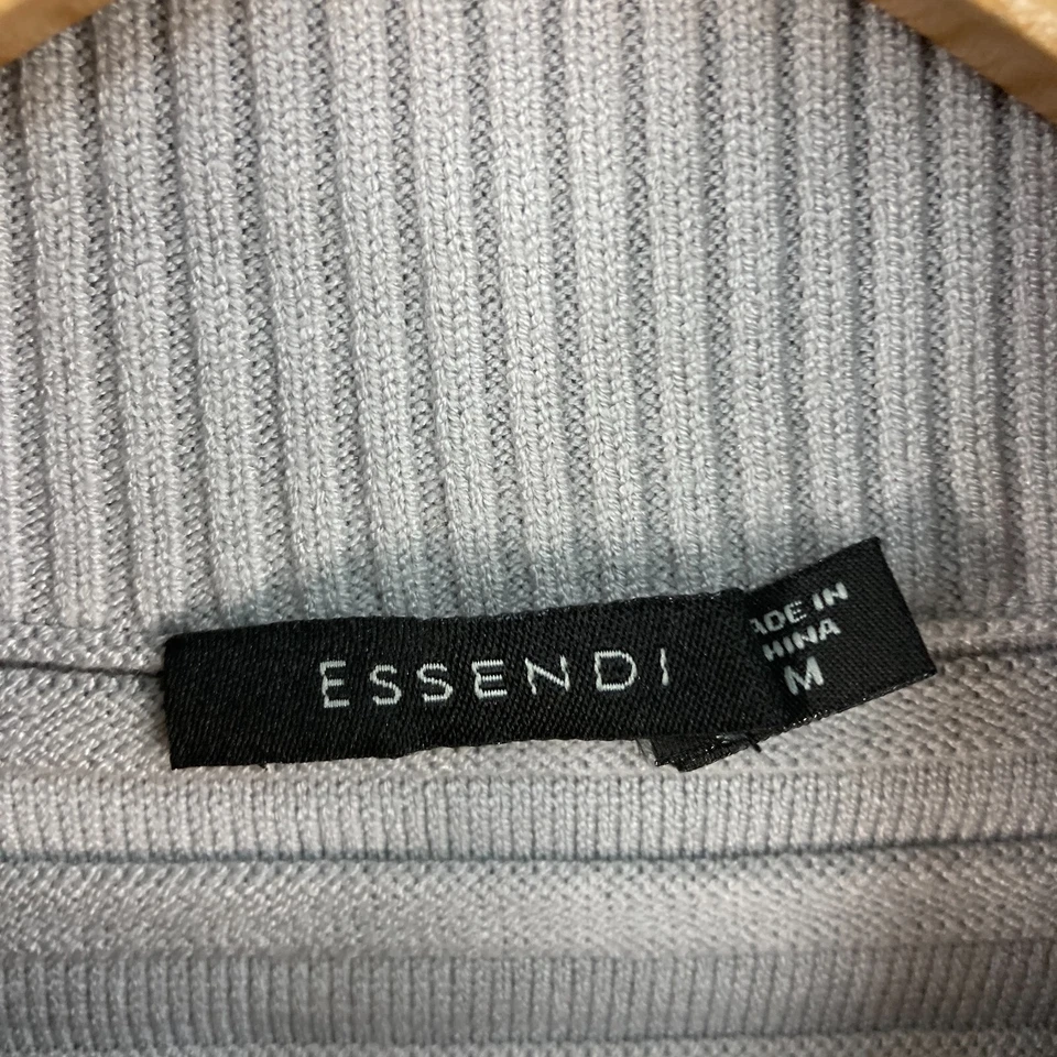 NEW Essendi Womens Top Size M Medium Grey Half Sleeve Knit Turtleneck Knit 27006 - Image 4 of 4