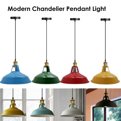 Modern Vintage Industrial Retro Loft Colour Ceiling Pendant Lamp Shade