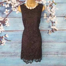 La Redoute Creation Black Crochet Short Dress Size 14 UK Occasion Party Evening
