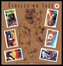 FRANCE 2910a - Jazz Musicians "Souvenir Sheet" (pc13419)