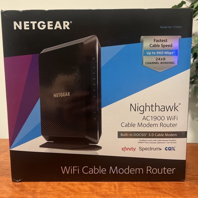 NETGEAR Nighthawk AC1900 5 WiFi Cable Modem Router Built-in DOCSIS 3.0 Modem