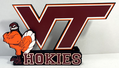 VIRGINIA TECH HOKIES LICENSED SHELIA'S NCAA FOOTBALL WOOD PLAQUE