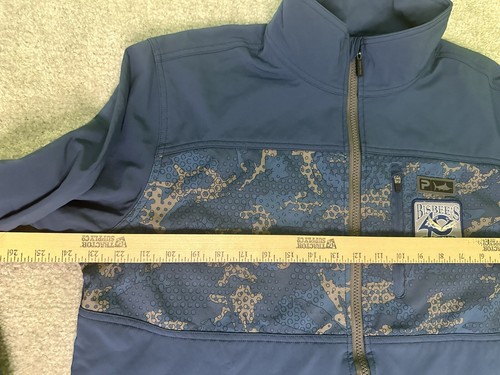 Pelagic Men's Soft Shell Insulator Blue Gray Bisbee's Fishing Jacket Size Large - Picture 8 of 17