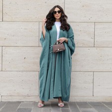 Abaya Women Cardigan Long Dress Muslim Open Kaftan Evening Kimono Robe Islamic