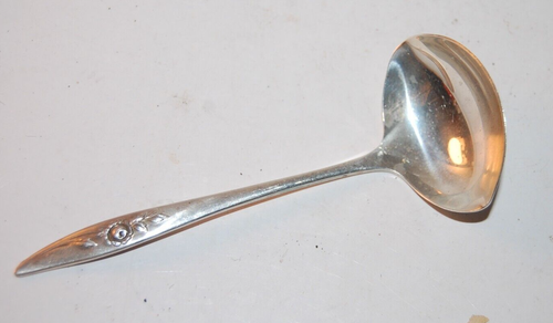 Vintage Sterling Silver Cream Ladle Serving Spoon Belle Rose Heirloom Oneida - Picture 1 of 4