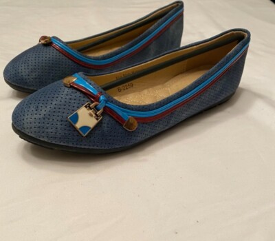 women flat shoes size 7, Victoria K, navy blue