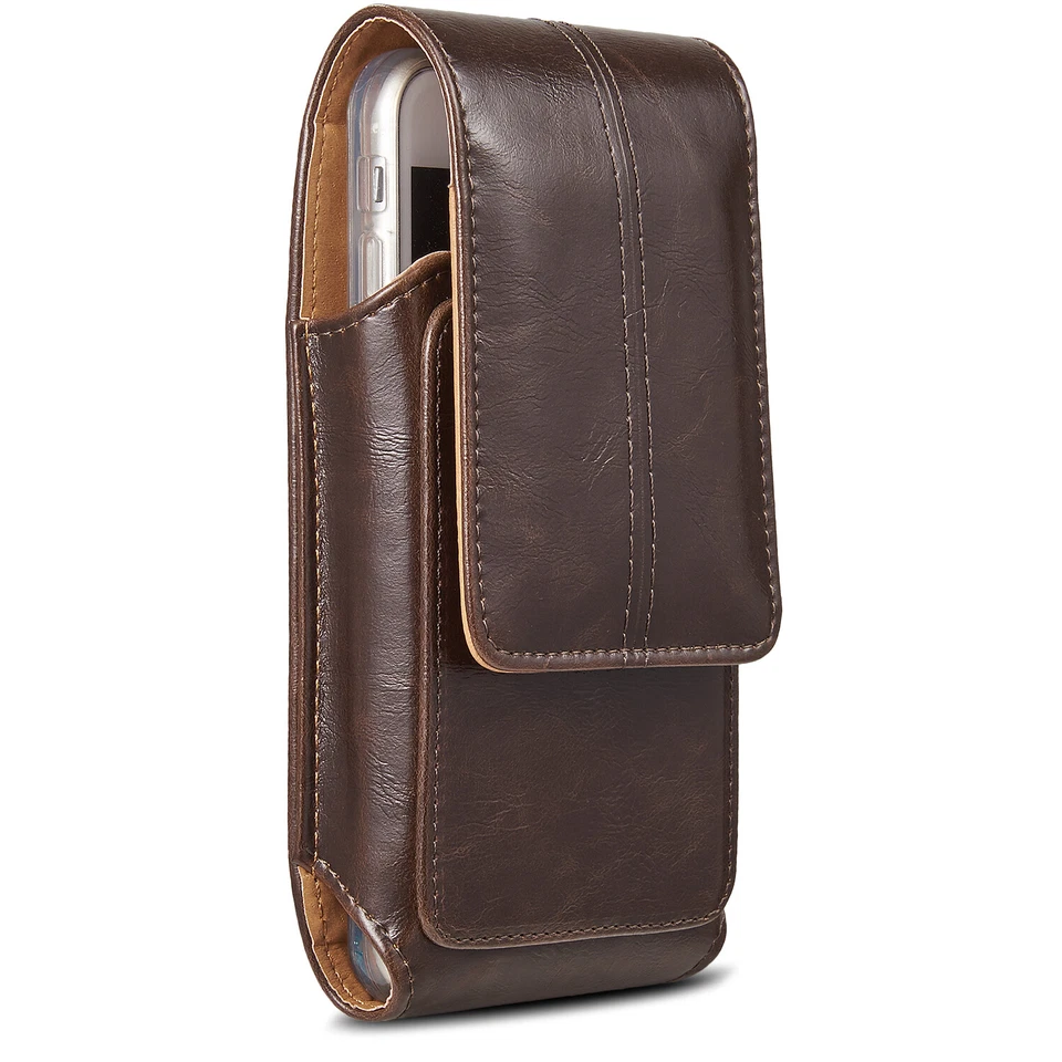 for iPhone X 8 7 6s Plus Phone Belt Pouch Case Vertical Holster Clip Flip Holder - Image 3 of 4