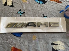 Chrome AMG Letters Trunk Emblem Badge Sticker for Mercedes Benz AMG