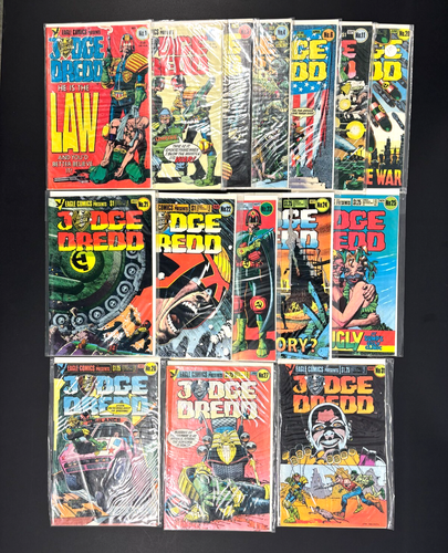 Judge Dredd Lot of 15 #1-#31 INCOMPLETE RUN Eagle Comics 1983 Brian Bolland Art