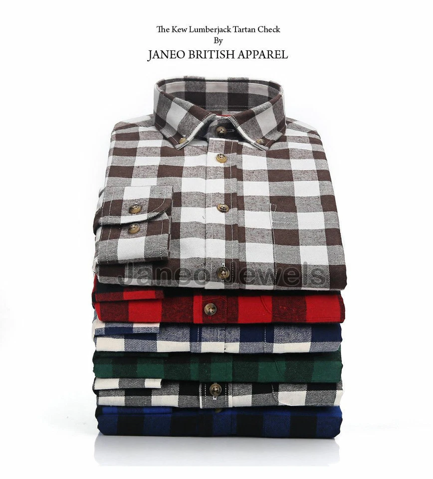 Camicia Uomo Manica Lunga a Quadri.Stile Casual da Boscaiolo,Motivo Scozzese - Immagine 4 di 4