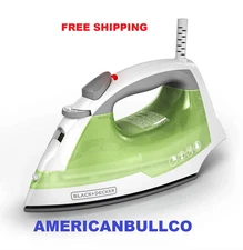 Black+Decker Steam Iron Clothes Easy Steam With Compact Garment Portable IR02V-T