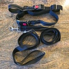 Set of 2,l, Reflective Dog Collar with leashes Adjustable ,Safety Locking Buckle